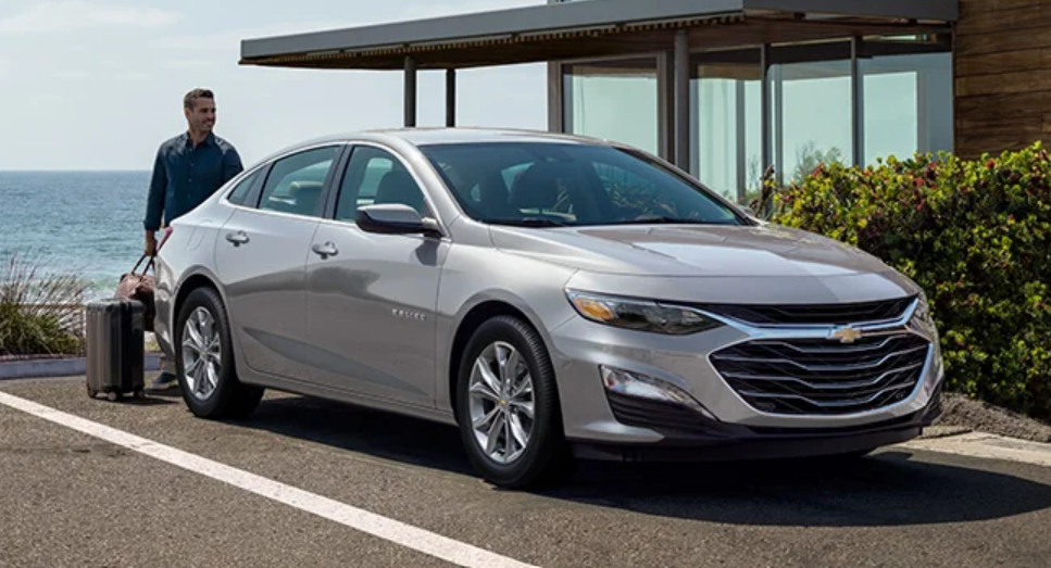 2024 Chevy Malibu Parked by Ocean